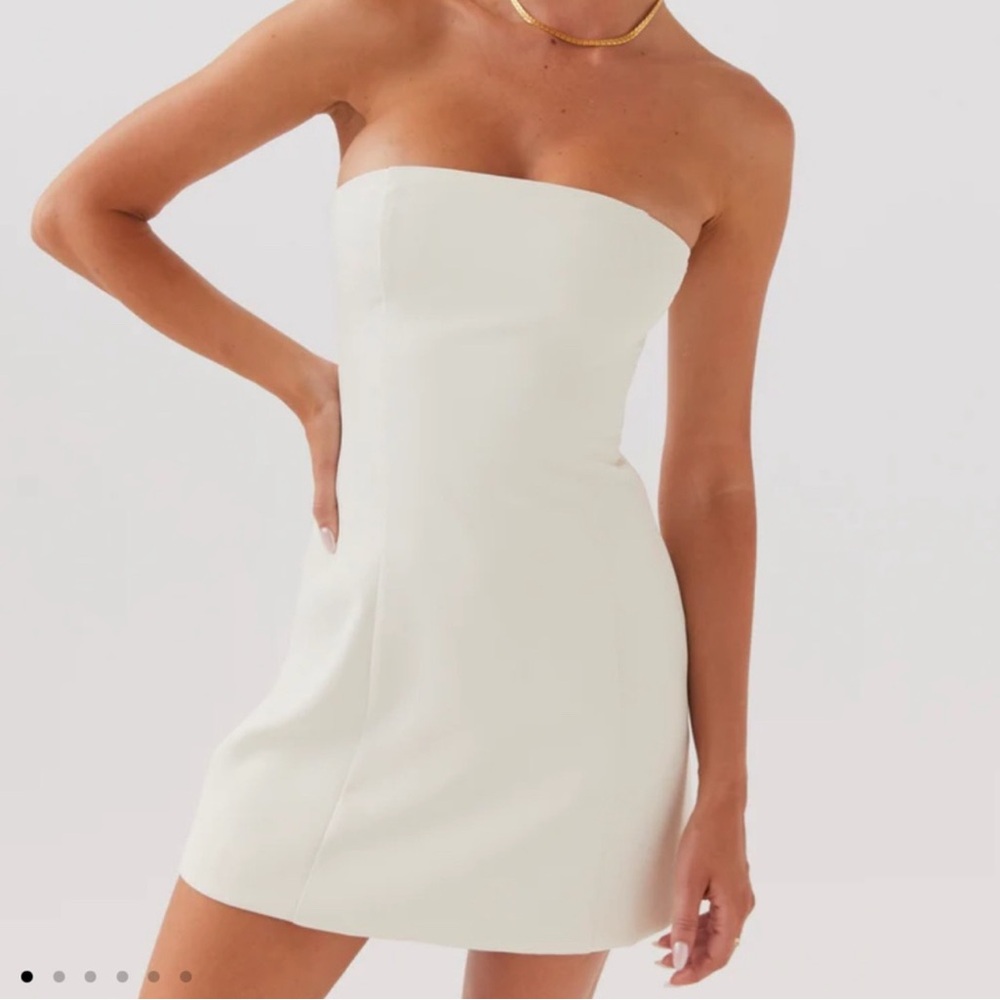 NEW Peppermayo Ayanna Strapless Mini Dress in Ivory Women's Size 12